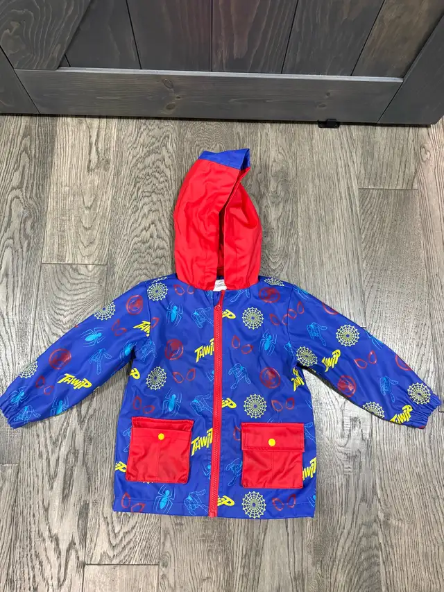 Toddler spider man rain jacket size 3T