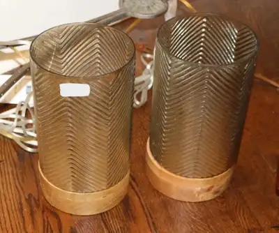 2 RETRO GLASS LAMPS TABLE TOP - WORKING, View more