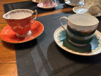 Tasses et soucoupes porcelaine fine