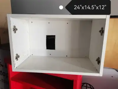 White Cabinet wall microwave shelf etc, View more