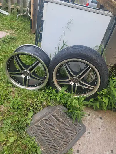 Two 17 inch rims. The rims had tires 215/45R17 on them previously. 5 bolt pattern. $80 for both.