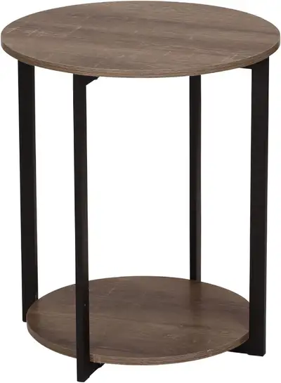NEW Household Essentials 8080-1 Round Wooden Side End Table, View more