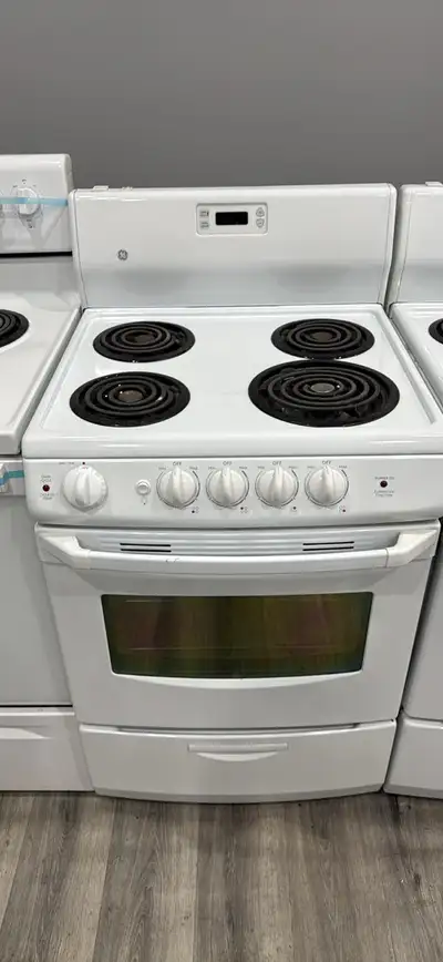 24 inch GE white coil stove , View more