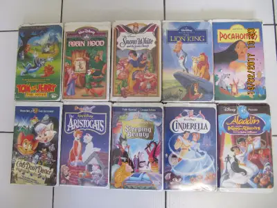 Up for sale is a ten piece classic lot of Walt Disneys Classic VHS animated movies. Also included ar...