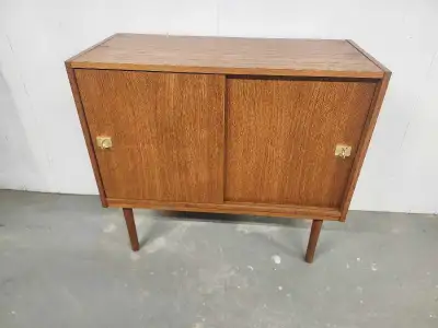 MID-CENTURY TEAK STORAGE/RECORD CABINET , View more