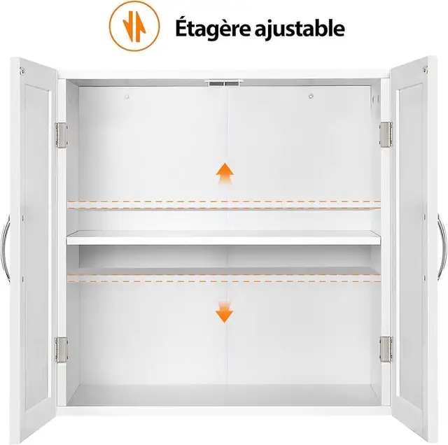 Wall-Mounted Bathroom Cabinet with 2 Adjustable Doors and Shelve in Bookcases & Shelving Units in Markham / York Region - Image 4