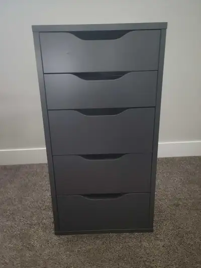 Black/Brown Ikea Alex drawers, View more