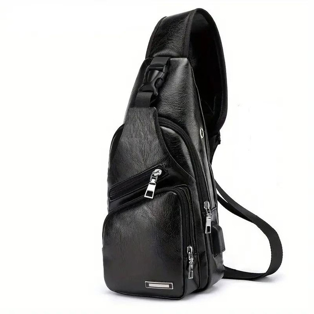 Men's PU Leather Crossbody Bag, Retro Chest Bag (see more photos in Other in Kitchener / Waterloo - Image 2