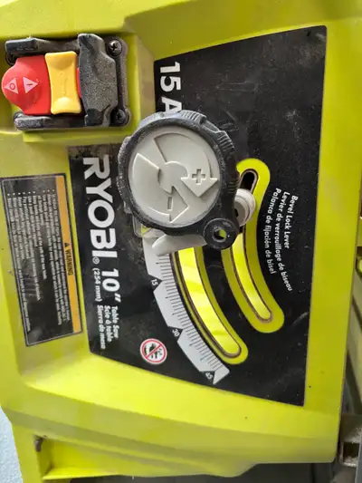 Ryobi 10”, 15Amp table saw, View more