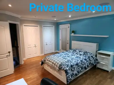 Master bedroom with 2 piece ensuite for rent in quiet neighbourhood, close to 401 and all amenities....