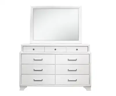 Stylish 9-Drawer Dresser with White Lacquer Finish., View more