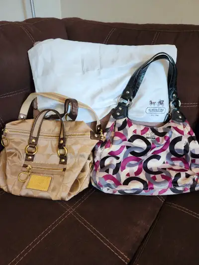 2 genuine coach bags for sale, they were hardly ever used and are in great condition.