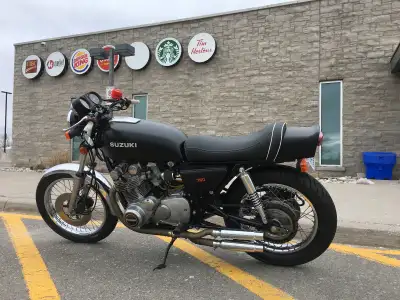 GS 750 with custom seat and exhaust. Rebuilt in 2016. Matte black paint, chrome fender and more. Mus...