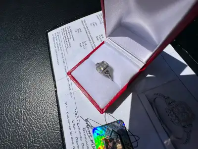 #801 - 14kt White Gold, 3/4 Carat Diamond Ring, Size 6, View more