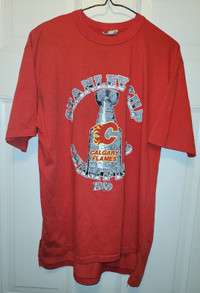 Rare 1989 Calgary Flames Stanley Cup Softwear t shirt Adult L