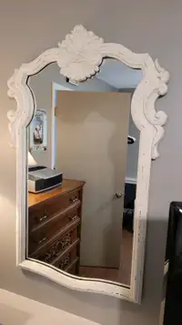 vintage wall mirror painted wood . 