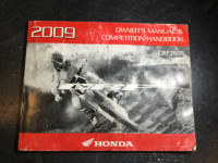 2009 Honda CRF250R Motocross Owner's Manual Competition Handbook