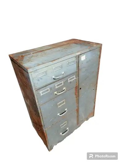Old metal antique Vintage filing cabinet. I deliver!, View more