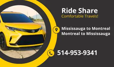 Carpool Montreal to MISSISSAUGA-BRAMPTON-TORONTO & RETURN 