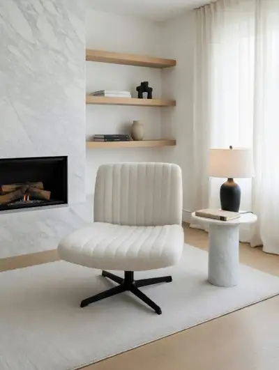 Sutton Armless Fabric Swivel Office Accent Chair, View more