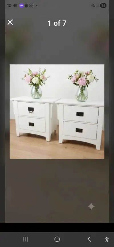 White refinished 2-Drawer Nightstands, View more