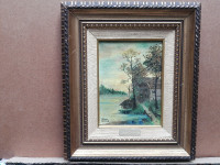 Robitaille artiste peinture tableau toile paysage maison rivière