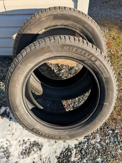 215 55 R17 quite new, with about 10/32-inch tread depth remaining One tire had a very slow leak, but...