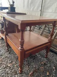 Antique hardwood side table