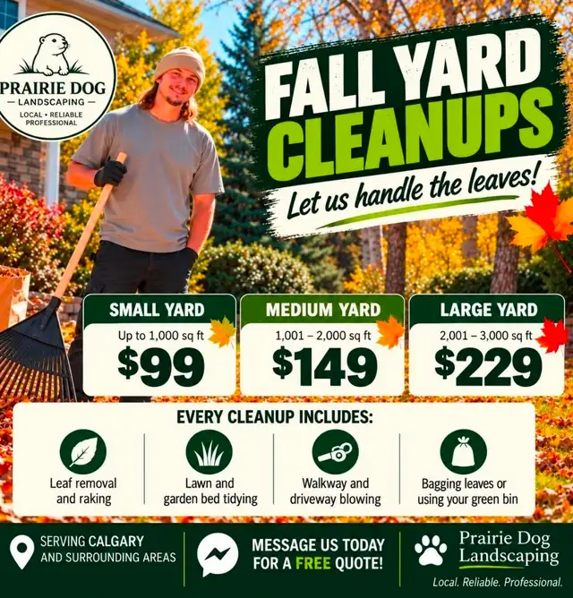 Fall Yard Cleanup Calgary | Starting at $99