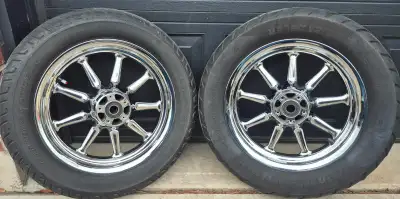 Used Harley Davidson 9-spoke Chrome 16" wheels Better than average condition - some minor (small) im...