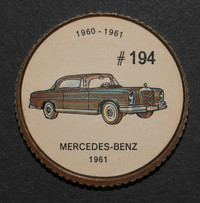 Jeton jello #194 / jello token / voiture / Mecedes-Benz 1961