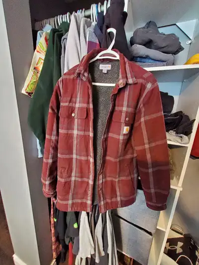 MENS CARHARTT PLAID SHERPA LINED JACKET, View more