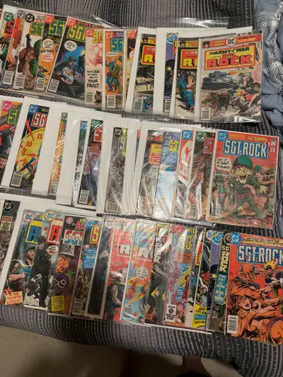 Collection of 45 DC Comics featuring Sgt. Rock and Army of Rock. These comics showcase classic war s...