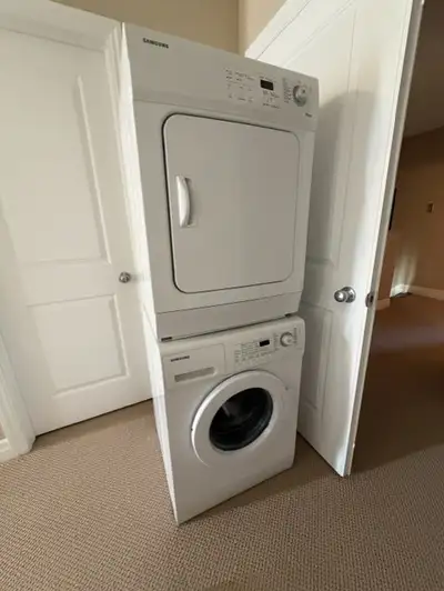 Samsung 24” Stackable Washer & Dryer Set – Front Load, Compact, View more