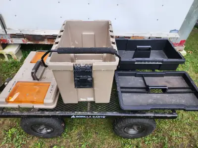 Plano PRO Plastic Tool Tote On Wheels 2 Removable Plastic Trays, View more