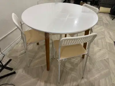4 piece seating set ($180) and 1piece4 seater dining table ($80), View more