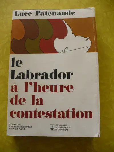 LIVRE VINTAGE 1972-LUCE PATENAUDE-LES PRESSES DE L'UNIVERSITÉ DE MONTRÉAL-BONNE CONDITION... $ 17.00...