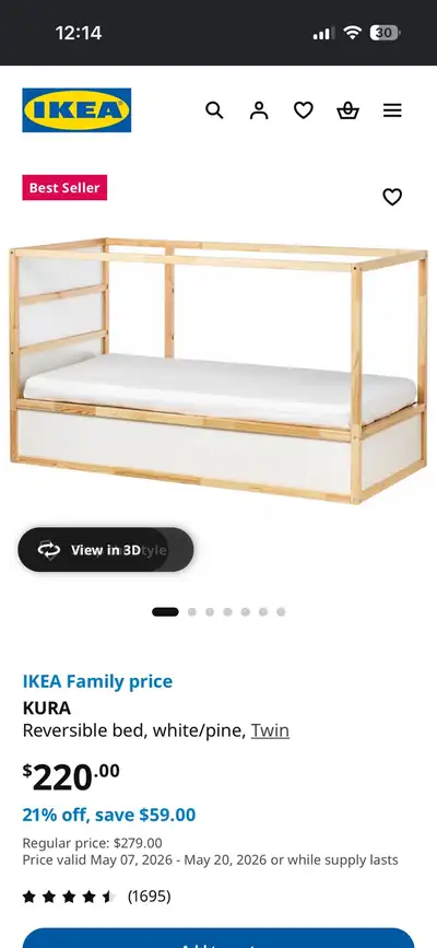 IKEA Kura reversable bed, View more