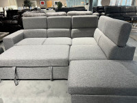 Brand new 5 seater sectional sofa Bed with ottoman in grey color