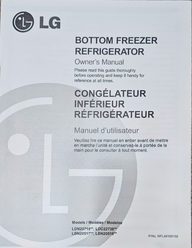VENDU - MERCI  Réfrigérateur LG  30" fridge -- Mont-Tremblant dans Réfrigérateurs  à Laurentides - Image 3