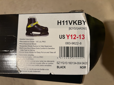 VIC Recreational Ice Skates, Youth size Y12-13, View more