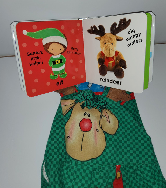 Baby Toddler Reindeer Overalls,Xmas Book &amp; Elf Socks in Multi-item in Truro - Image 4