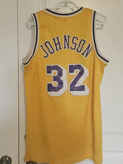 Used: Magic Johnson Gold Lakers Jersey Medium, View more