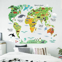 Giant Sticker Cartoon World Map for Kids Room 60cm x 90cm *New
