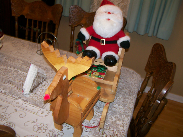 Santa On a Real Wooden Sled CHRISTMAS in Arts & Collectibles in St. John's
