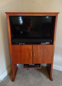 Custom Made Solid Wood TV Entertainment System Cabinet  Stand