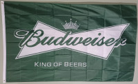 Budweiser Flag with header and brass Grommets - 3' x 5' - New