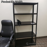 Black Shelving Unit with Adjustable Shelves
