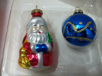 CHRISTMAS HAND PAINTED BLOWN GLASS ORNAMENTS