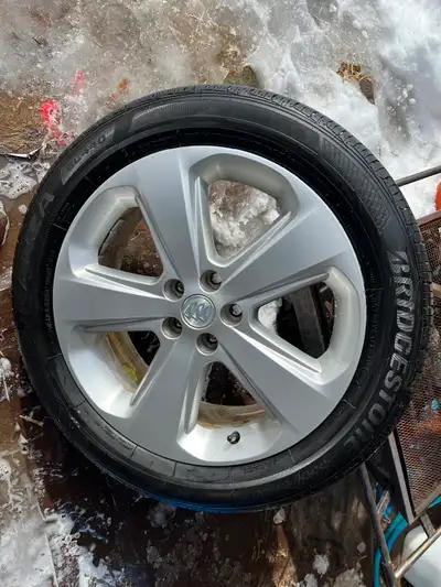 For Sale, 4 BRIDGESTONE TURANZA 215/55R18 95H EL440 M+S on 2016 Buick Encore Rims with Center Caps....